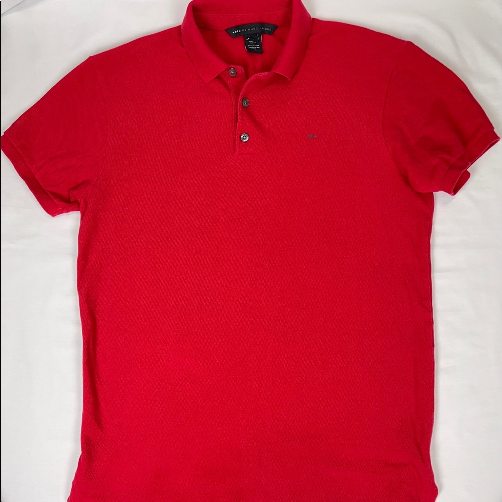 SOLD*Marc Jacobs Mens Red Knit Polo shirt Small MJ